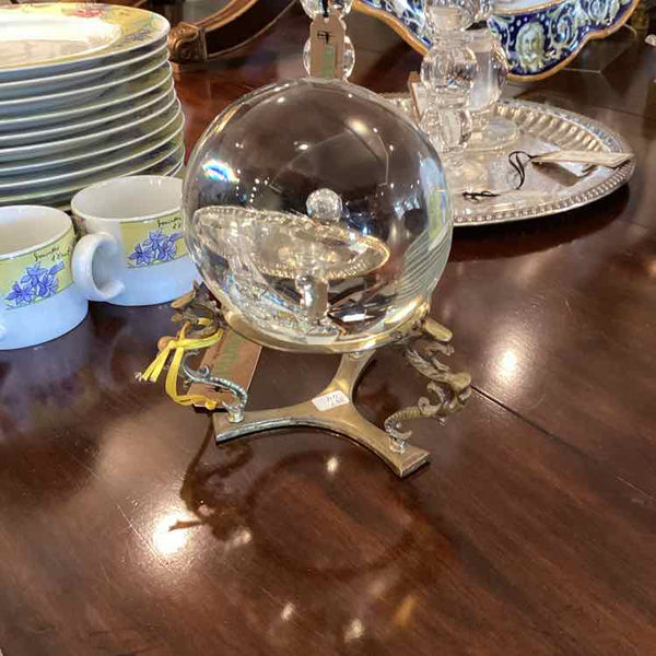 Crystal Ball On Brass Dragon Stand