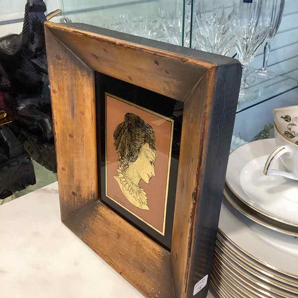 Reverse Painted Glass Portrait