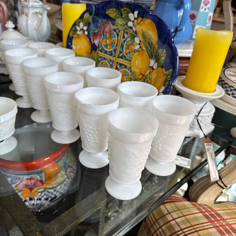 "As Is"Twelve Indiana/Colony Milk Glass Tumblers