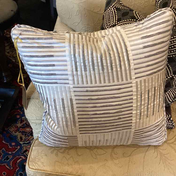 Gray & White Striped Pillow