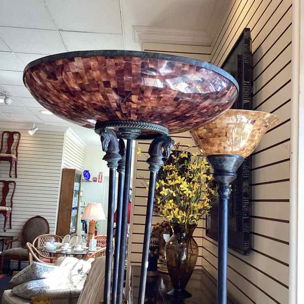 Torchiere Lamp with Mosaic Shade