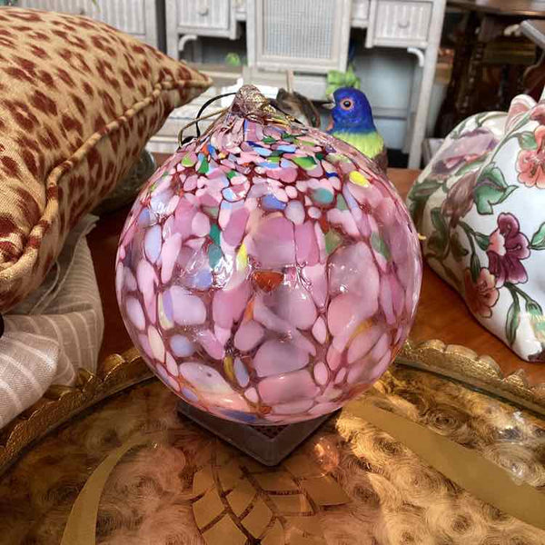 Pink Art Glass Ball