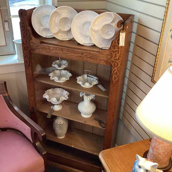 Antique Bookcase of Embellished Oak
