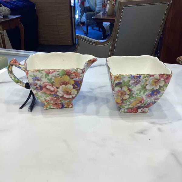 Chintzware Cream & Sugar