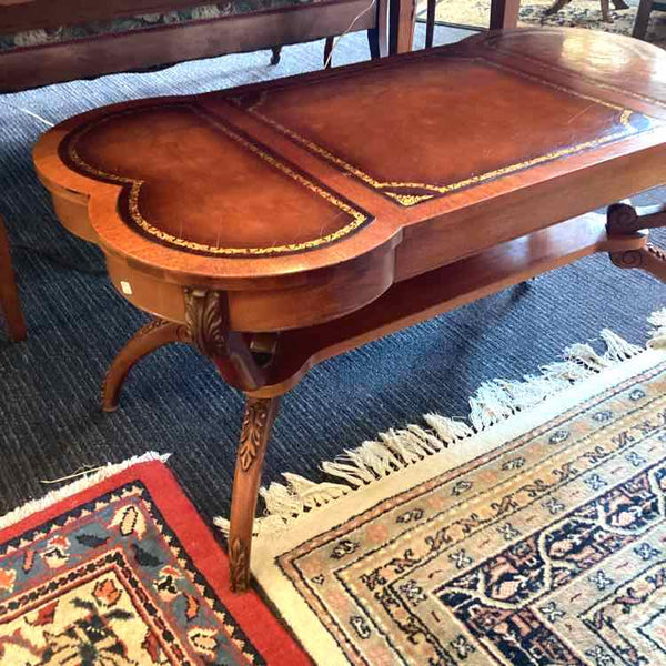 Mahogany Coffee Table With Leather Top