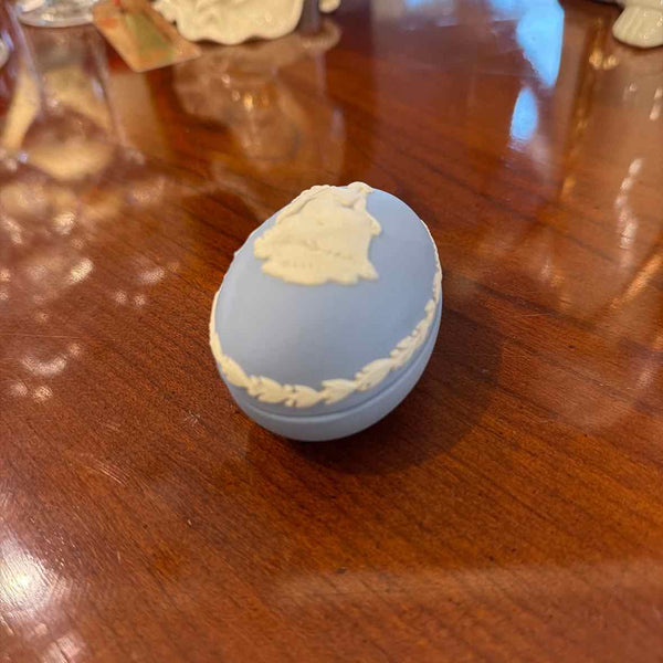 Blue/White Jasperware Egg Box (Wedgwood)