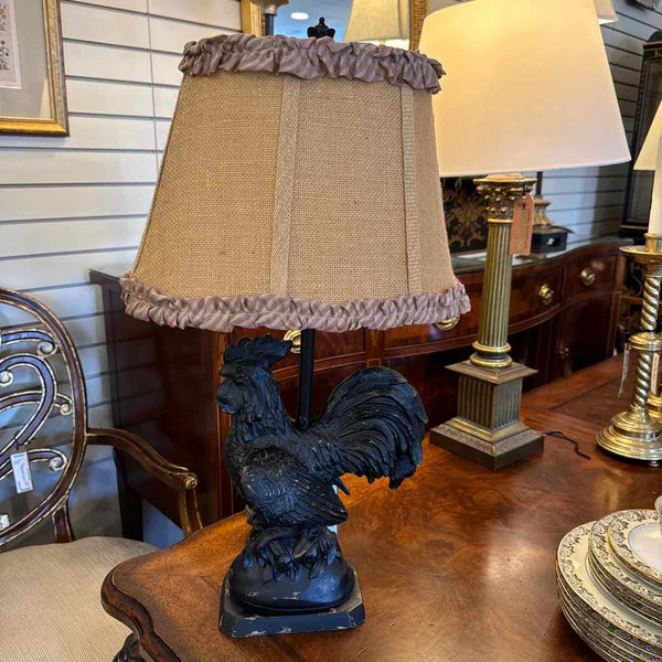 Black Rooster Lamp With Shade