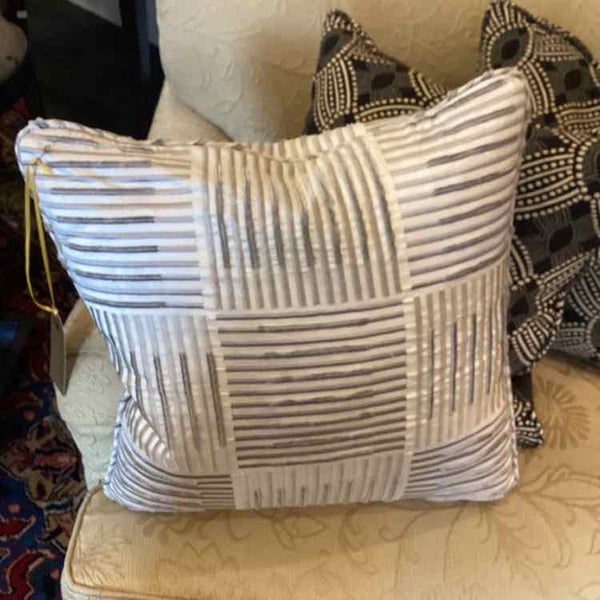 Gray & White Striped Pillow