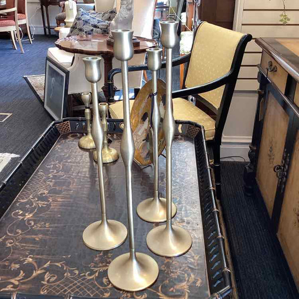 Set of 4 Soft Gold Tall Taper Holders