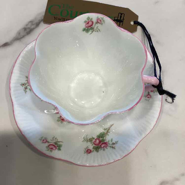 Shelley Pink Roses Cup and Saucer