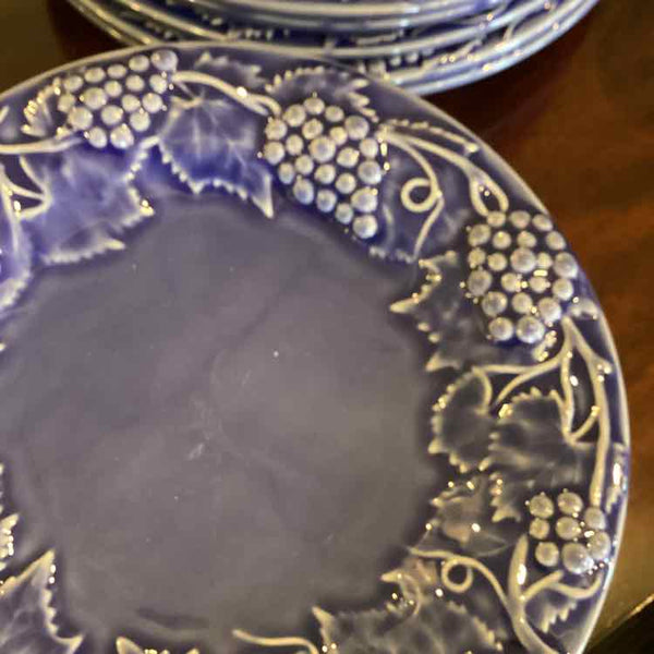Blue Bordallo Pinheiro Saladr Plates - Set of 6