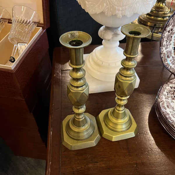 Brass 'Diamond Princess' Candlesticks