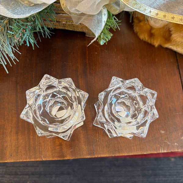 Pair of Mikasa Sparking Star Candle Holders
