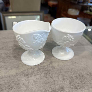 Milk Glass Creamer and Sugar