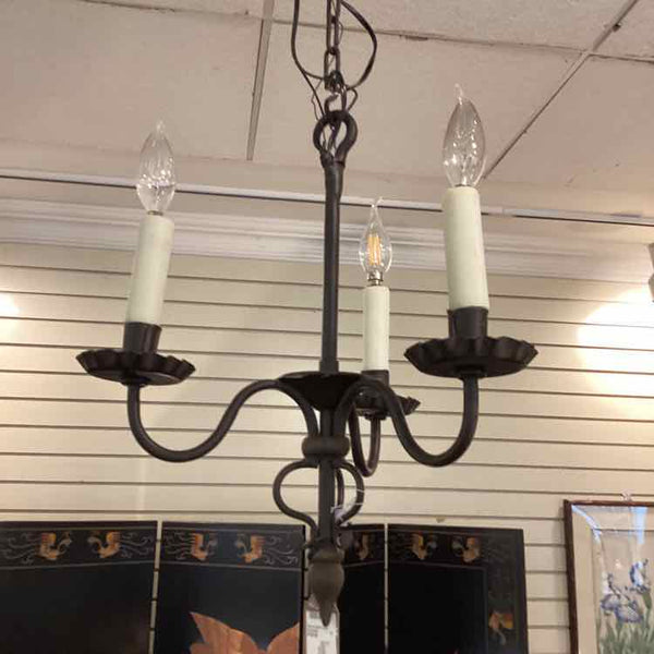 International Inc. Three Arm Iron Chandelier