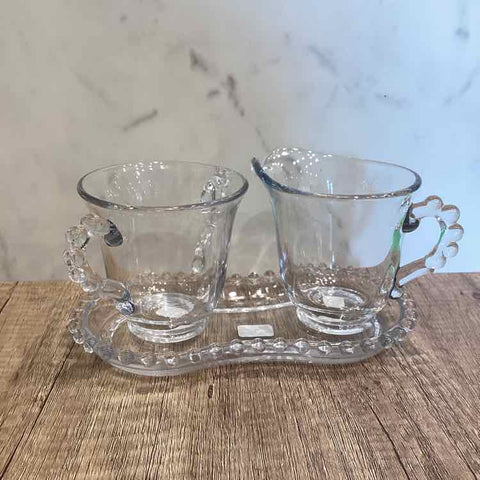 Candlewick Cream and Sugar with Tray