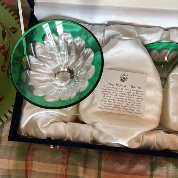 Pair Faberge"Grand Duke"  Martini Glasses in Box