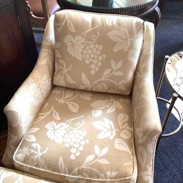 Jessica Charles Chair & Ottoman  -  Ivory
