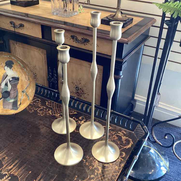 Set of 4 Soft Gold Tall Taper Holders