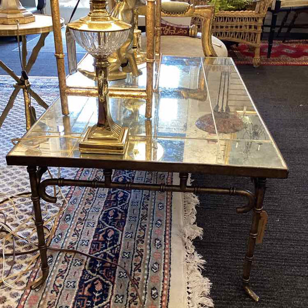 Brass And Mirrored Glass Coffee Table