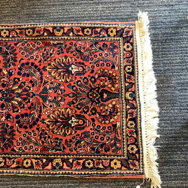 "As Is" Red And Navy Iran Rug