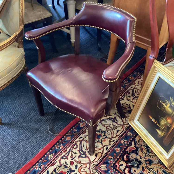 Cordovan Leather Captain's Chair