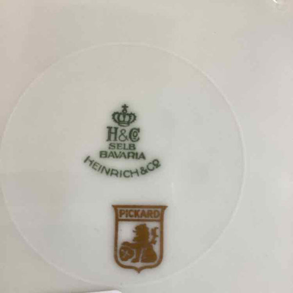 Pickard Floral Plate With Green Rim