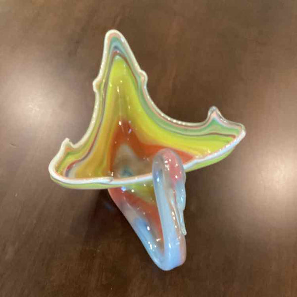Murano Style Glass Swan Bowl