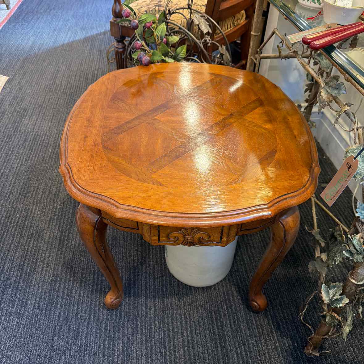 Parquet Oval Side Table