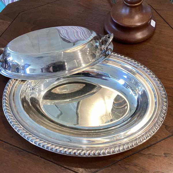 Silverplate  Oval Lidded Vegetable Dish