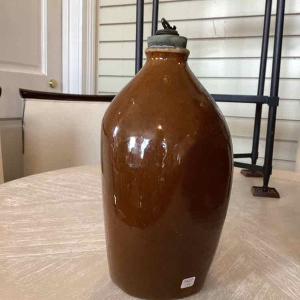 Antique Brown Stoneware Vessel