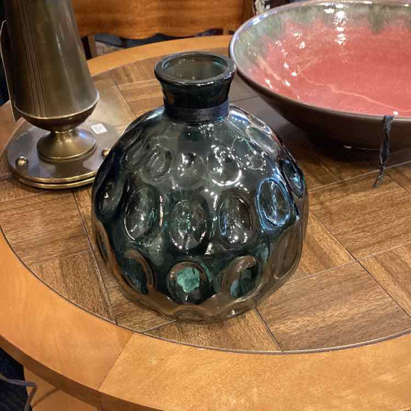 Round Green Glass Vase