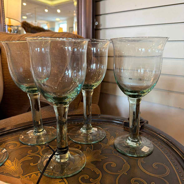 5 Tall Green Goblets