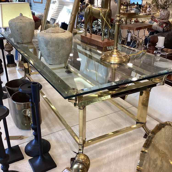Hollywood Regency Brass Coffee Table