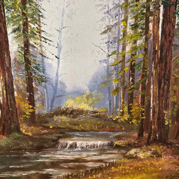Oil Painting of Forest & Creek