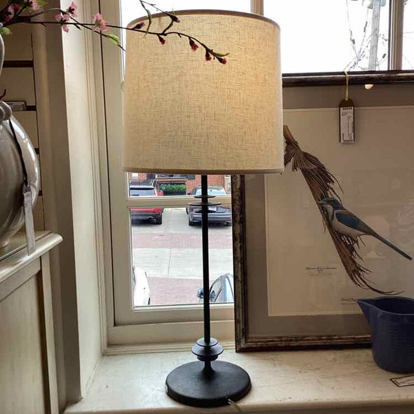 Pr. Black Wrought Iron Lamps