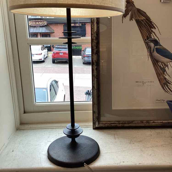Pr. Black Wrought Iron Lamps