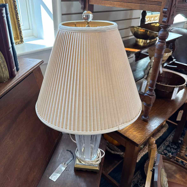 Tall Gold & Glass Lamp