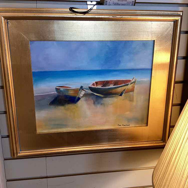 Boats On Beach  Painting By Nina Meixner