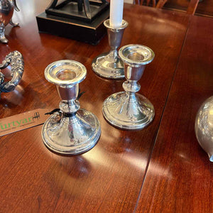 Pair of Sterling Silver Candleholders