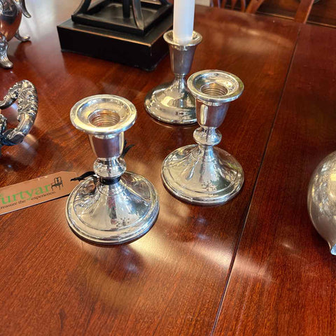 Pair of Sterling Silver Candleholders