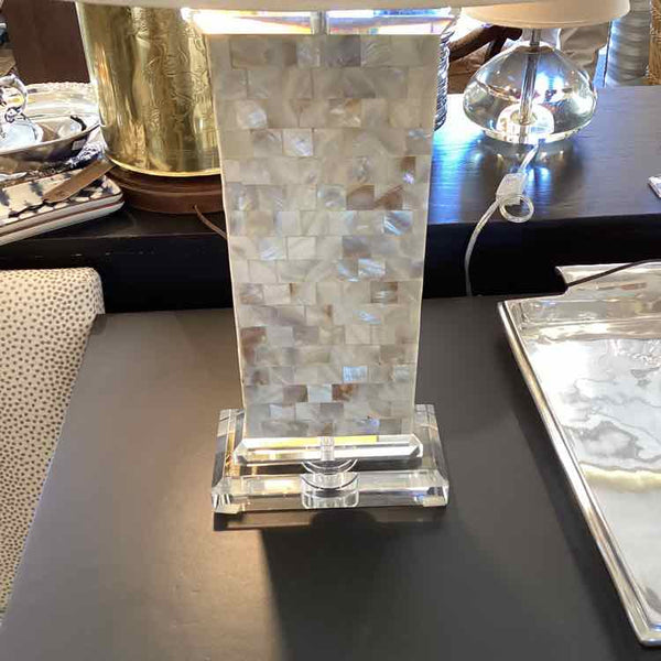 Pair Of Mother Of Pearl Column Lamps