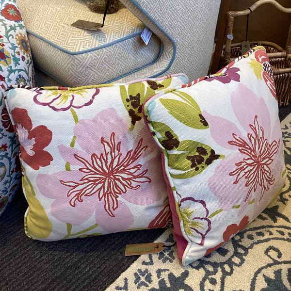 Pair Floral Down Pillows