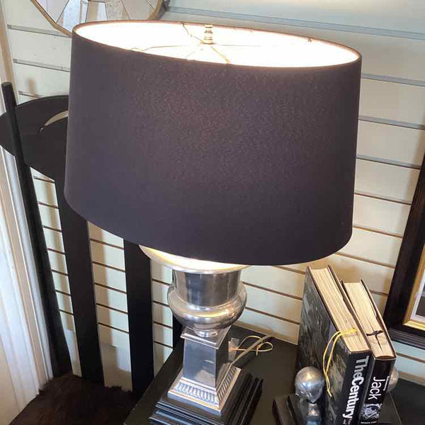 Silver Urn Lamp with Oval Shade