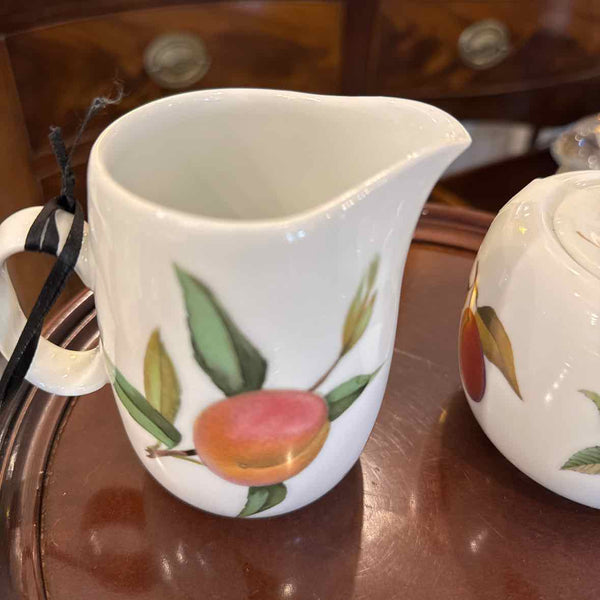 Royal Worcester "Evesham" Cream and Sugar