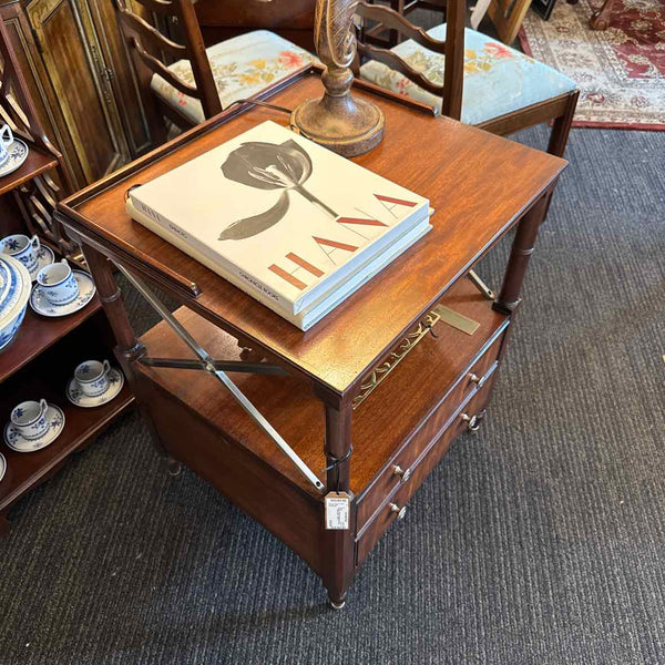 Ethan Allen Cross Bar End Table