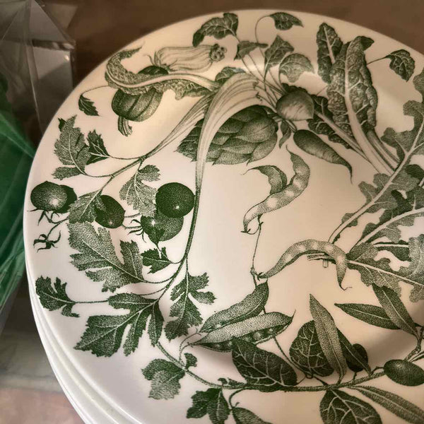 Set of 6 Crate & Barrel Green Vegetable Plates