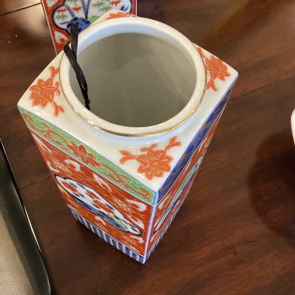 Japanese Imari-Style Square Floral Vase