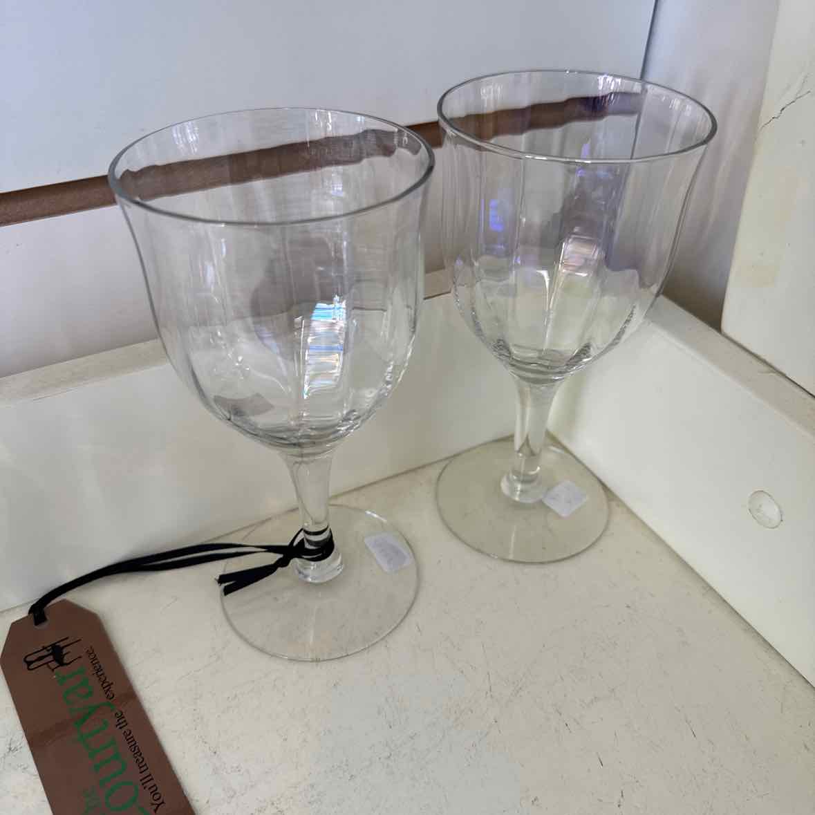 2 Iridescent Vintage Wine Glasses