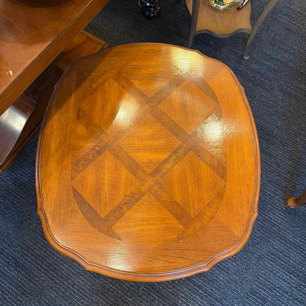 Parquet Oval Side Table